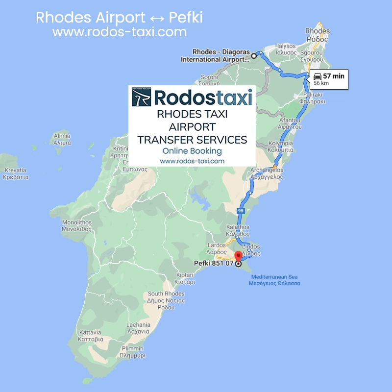 RodosTaxi - Rhodes Diagoras International Airport (RHO) to Pefkos